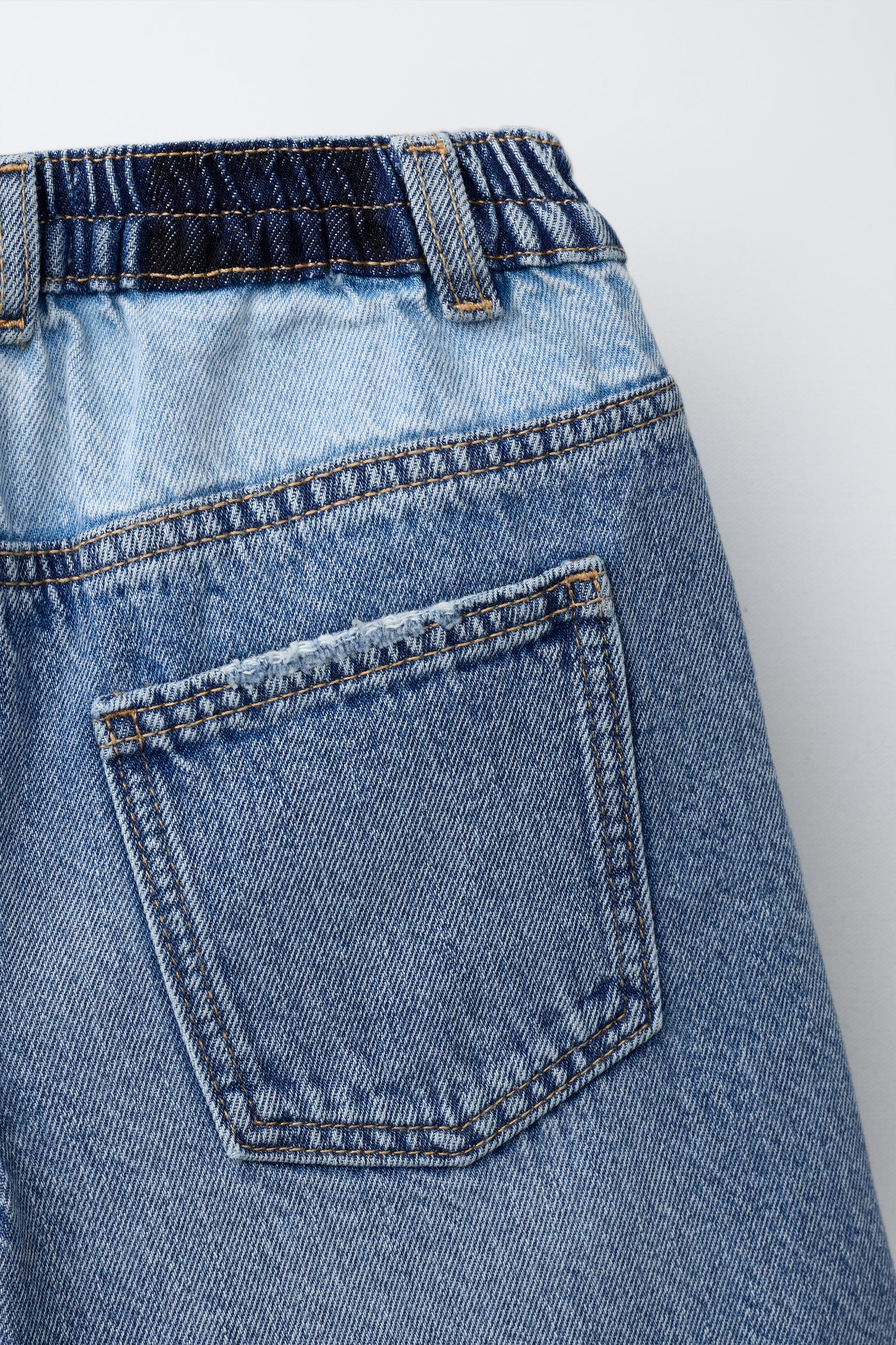 COLOR BLOCK DENIM SHORTS